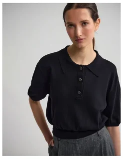 Oxford Rose Polo Knitted Top