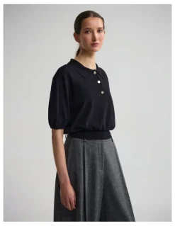 Oxford Rose Polo Knitted Top