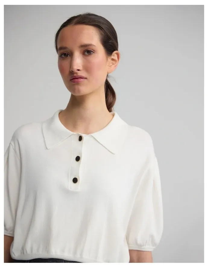 Oxford Rose Polo Knitted Top