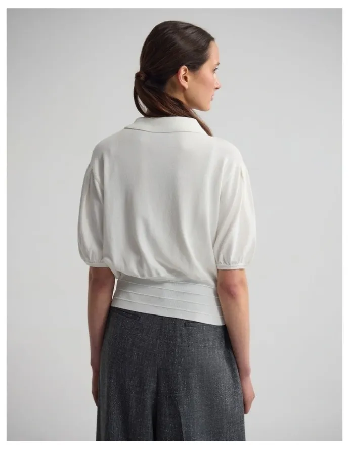 Oxford Rose Polo Knitted Top