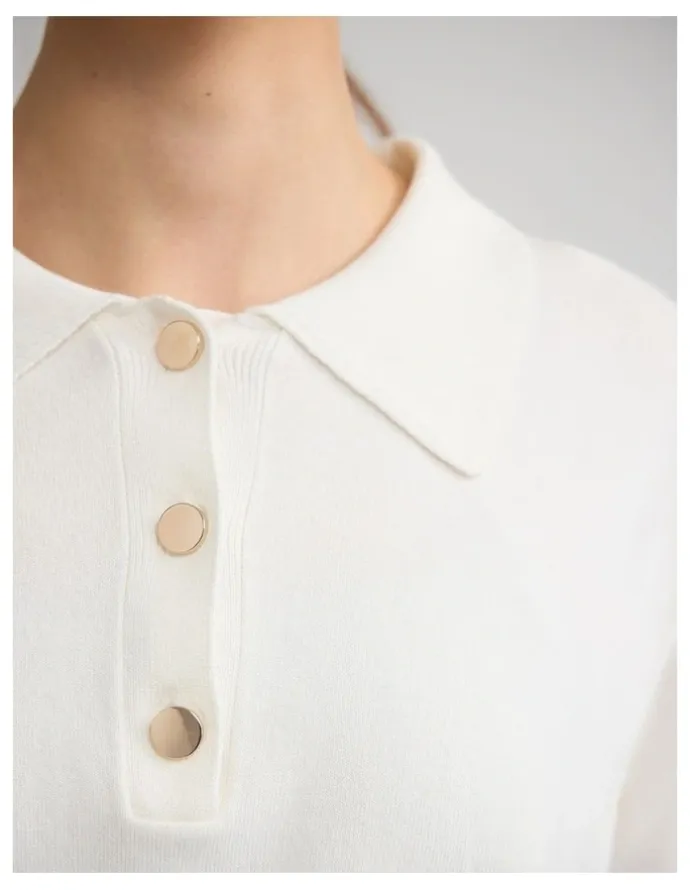 Oxford Rose Polo Knitted Top