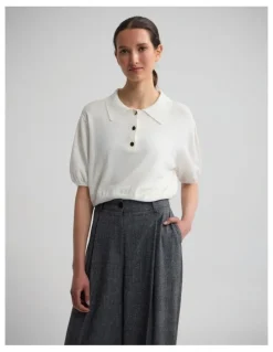 Oxford Rose Polo Knitted Top