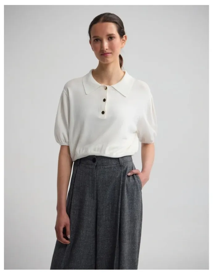 Oxford Rose Polo Knitted Top