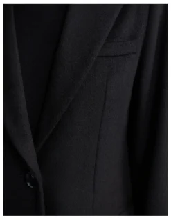 Oxford Ruby Wool Rich Tailored Overcoat in Black