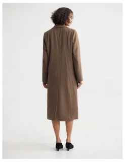 Oxford Saskia Double Breasted Wool Rich Coat in Camel