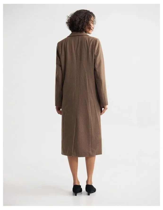 Oxford Saskia Double Breasted Wool Rich Coat in Camel