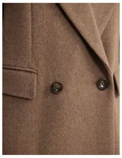 Oxford Saskia Double Breasted Wool Rich Coat in Camel