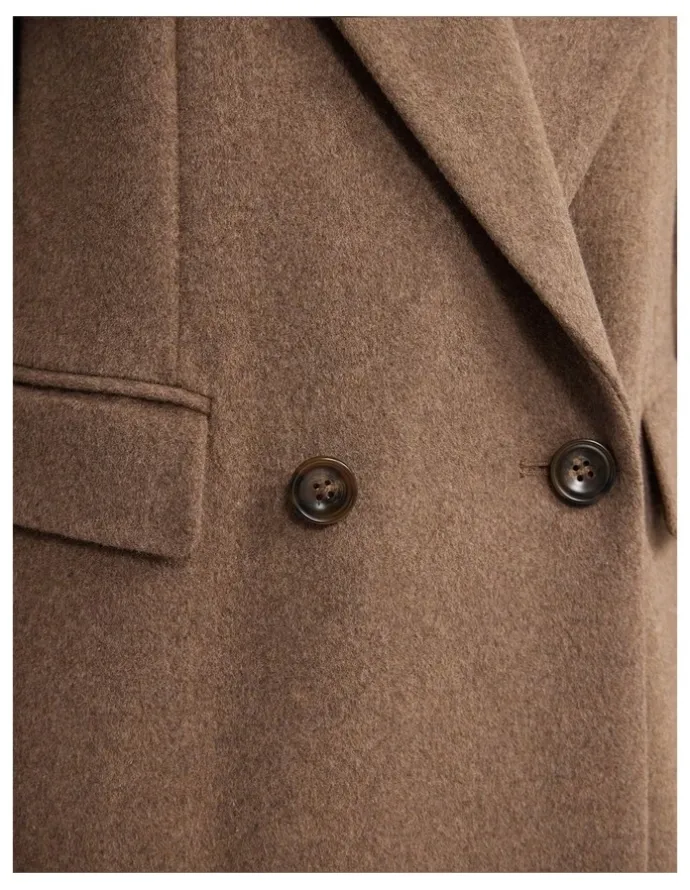 Oxford Saskia Double Breasted Wool Rich Coat in Camel