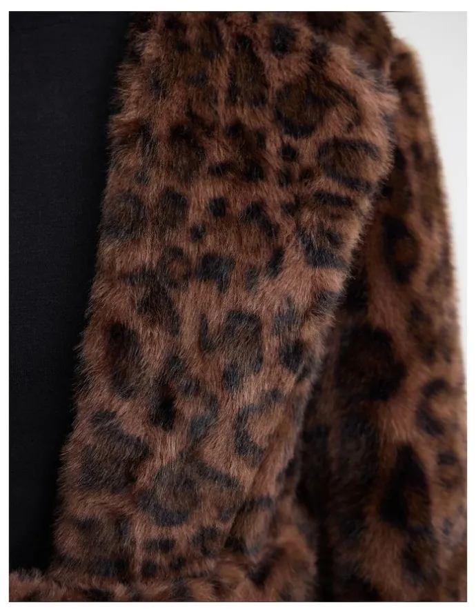 Oxford Saskia Faux Fur Coat in Brown