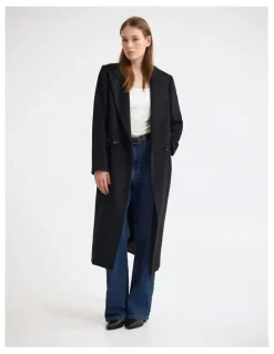Oxford Saskia Wool Rich Coat in Black