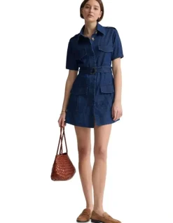Oxford Alda Safari Dress in Denim Blue