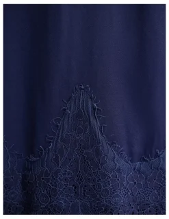 Oxford Amber Satin And Lace Dress in Navy