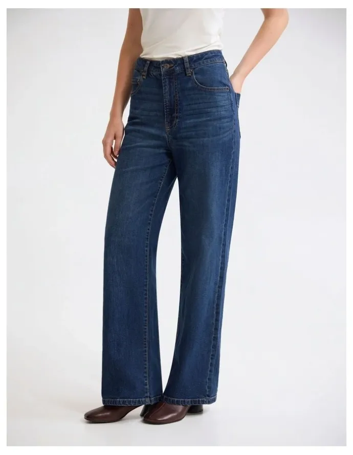 Oxford Farah Stretch Denim Jeans in Indigo