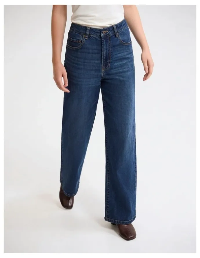 Oxford Farah Stretch Denim Jeans in Indigo
