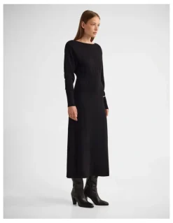 Oxford Greta Knitted Balloon Sleeve Dress