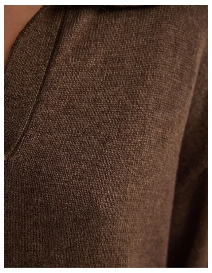 Oxford Kennedy Wool Blend Polo Dress in Chocolate