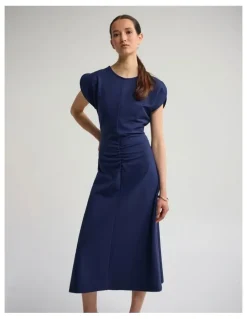 Oxford Kitty Ponti Dress in Navy