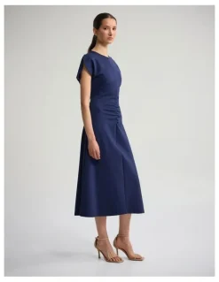 Oxford Kitty Ponti Dress in Navy