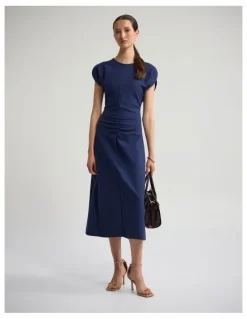 Oxford Kitty Ponti Dress in Navy