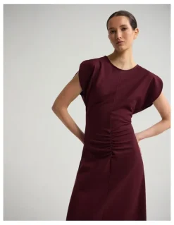 Oxford Kitty Ponti Dress in Plum