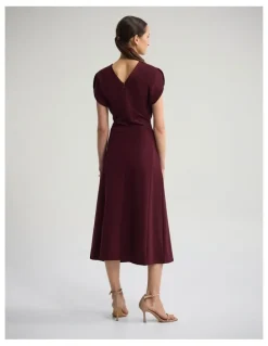 Oxford Kitty Ponti Dress in Plum