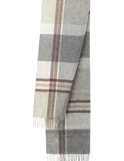 Ozwear Ugg 100% Wool Scarf in Grey Check