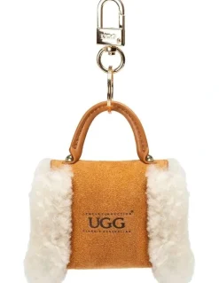 OZWEAR UGG Airpod Bag Pendant in Chestnut