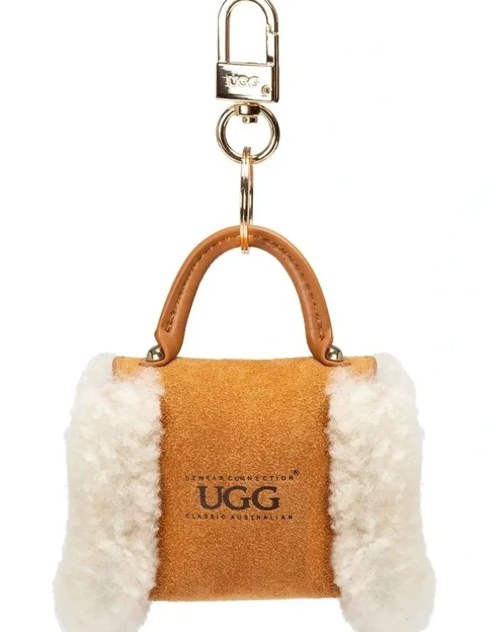 OZWEAR UGG Airpod Bag Pendant in Chestnut
