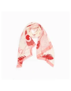 Ozwear Ugg Australian Merino Wool Scarf in Cream/Coral