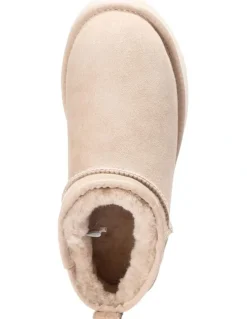 Ozwear Ugg Classic Platform Ultra Mini Boots in Beige