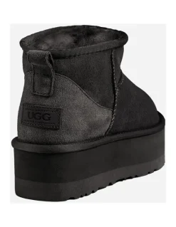 Ozwear Ugg Classic Platform Ultra Mini Boots in Black