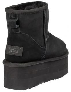 Ozwear Ugg Classic Platform Mini Boots 5cm in Black