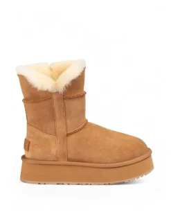 Ozwear Ugg Classic Platform Buckle Mini Boots (4.5cm) (Water Resistant) in Chestnut
