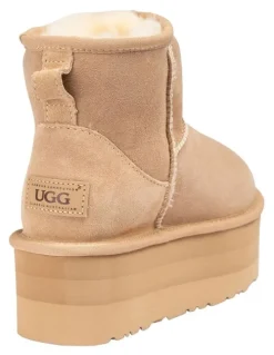 Ozwear Ugg Classic Platform Mini Boots 5cm in Sand