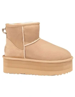 Ozwear Ugg Classic Platform Mini Boots 5cm in Sand