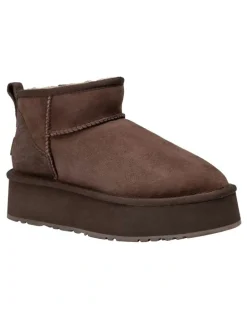 Ozwear Ugg Classic Platform Ultra Mini Boots in Chocolate