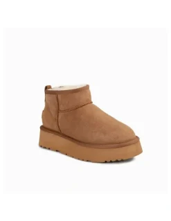 Ozwear Ugg Classic Platform Water Resistant Ultra Mini Boots in Chestnut