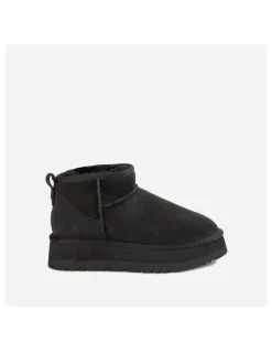 Ozwear Ugg Classic Platform Water Resistant Ultra Mini Boots in Black