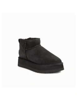 Ozwear Ugg Classic Platform Water Resistant Ultra Mini Boots in Black