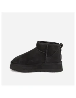 Ozwear Ugg Classic Platform Water Resistant Ultra Mini Boots in Black