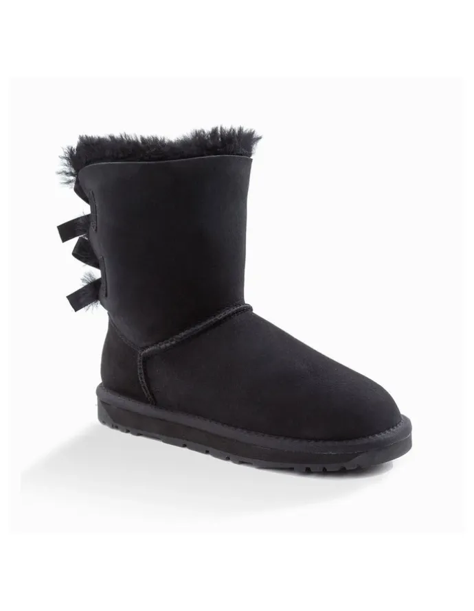 Ozwear Ugg Classic Water Resistant Bailey Bow Boots in Black