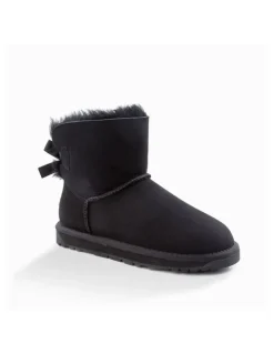 Ozwear Ugg Classic Water Resistant Mini Bailey Bow Boots in Black