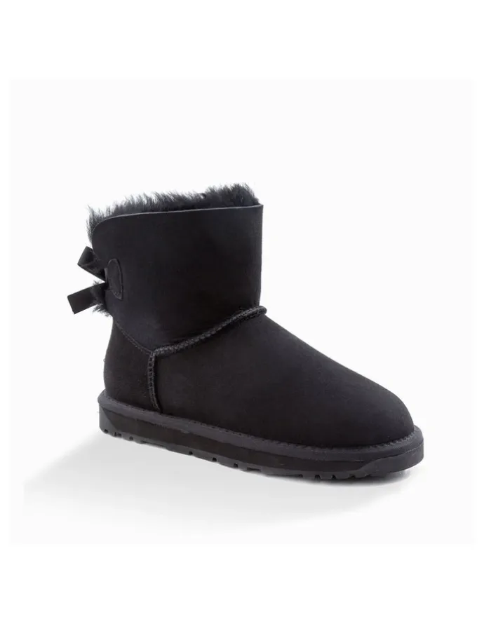 Ozwear Ugg Classic Water Resistant Mini Bailey Bow Boots in Black