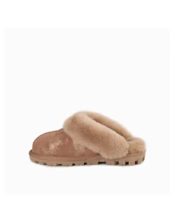 Ozwear Ugg Coquette Foil Print Slipper in Chestnut