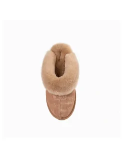 Ozwear Ugg Coquette Foil Print Slipper in Chestnut