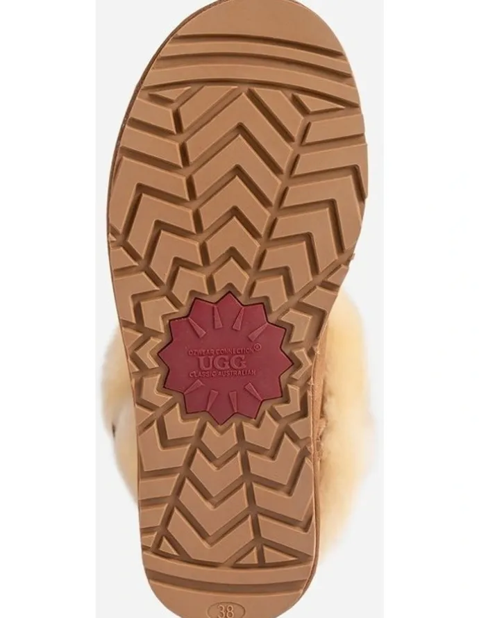 Ozwear Ugg Horns Button Mini Boots in Chestnut