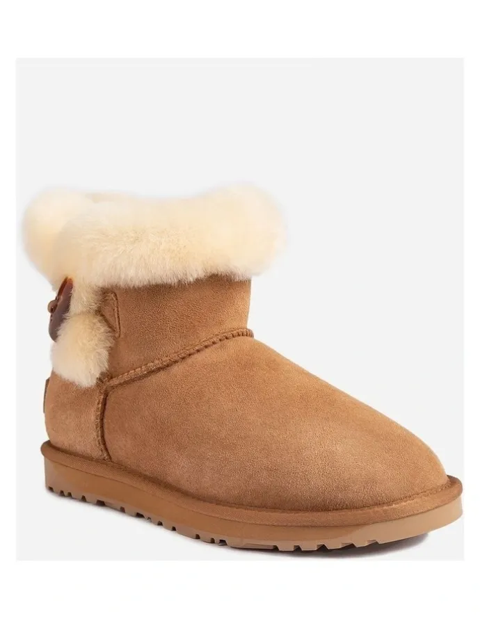 Ozwear Ugg Horns Button Mini Boots in Chestnut