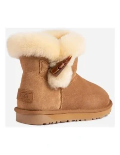Ozwear Ugg Horns Button Mini Boots in Chestnut