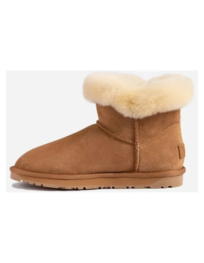 Ozwear Ugg Horns Button Mini Boots in Chestnut