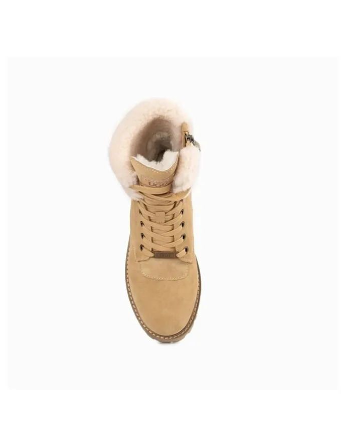 Ozwear Ugg Liliana Shearling Zip Boots in Almond